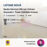 Spatiu Demisol 106 mp | Intrare Separata + Toate Utilitatile Incluse